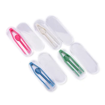 

2Pcs Flexible Contacts Silicone Tweezers Safety Eyes Care Toiletry Kits Practical Multi Function Portable Tool