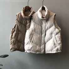 Shuang rivet design plot cotton vest female 2021 winter new Korean version of the standing warm sleeveless vest zh13