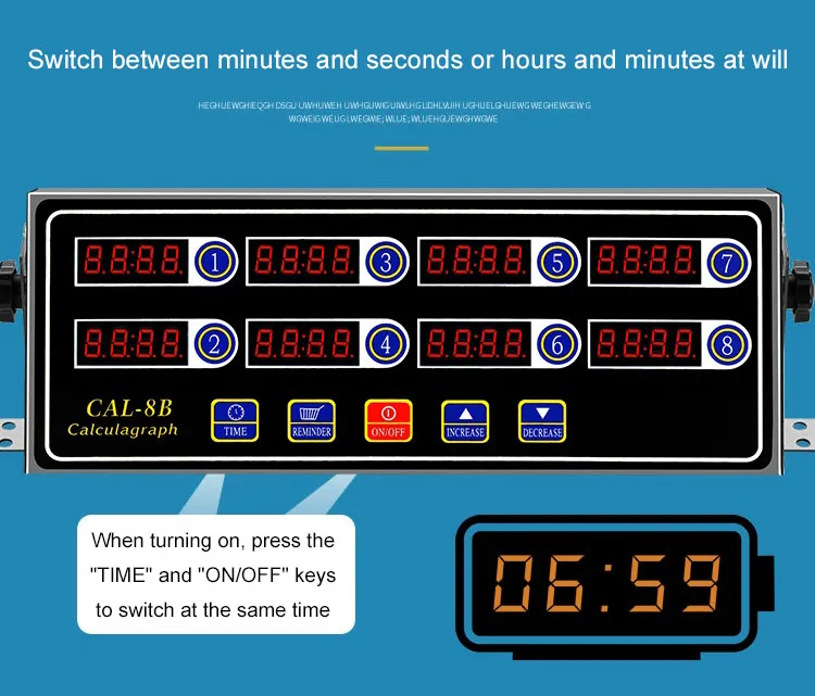 Commercial kitchen timer 8 channel digital button for restaurant