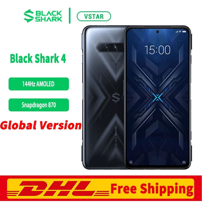 8gb ram DHL Free Original Global Version Black Shark 4 5G Gaming SmartPhone 6.67 inch 144Hz AMOLED Snapdragon 870 Octa Core BlackShark 4 ddr5 ram