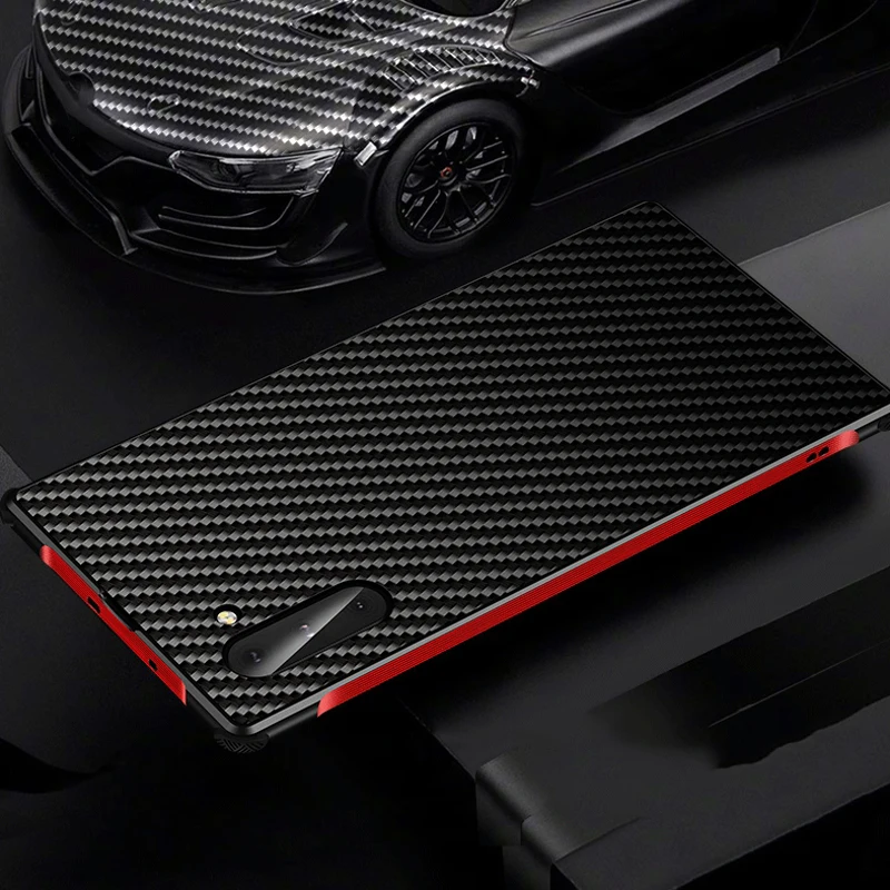

Luxury Aluminum Metal Case For Samsung Galaxy Note 10/ Plus Thin Hard Carbon Fiber Elements Back Cover Case For Samsung Note 10