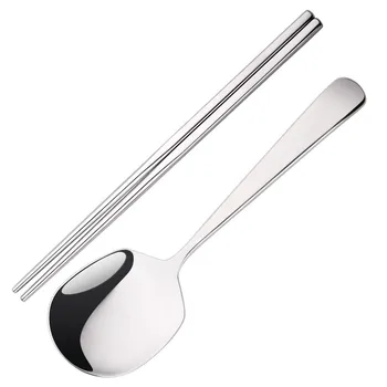 

2pcs Stainless Steel Chopsticks Spoon Set Dividing Buffet Set Dinnerware Tableware Sets