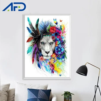 

5D DIY Full Drill Diamond Painting Colourful Lion Tree Roses Embroidery Mosaic Rhinestone Kit Wall Picture Home Decor Art Craft