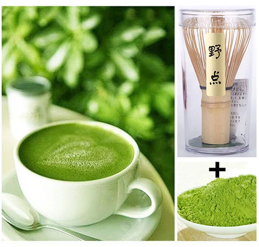 

Lot of Pure Organic Matcha Green Tea Weight loss Powder+1*Bamboo Chasen Whisk 78