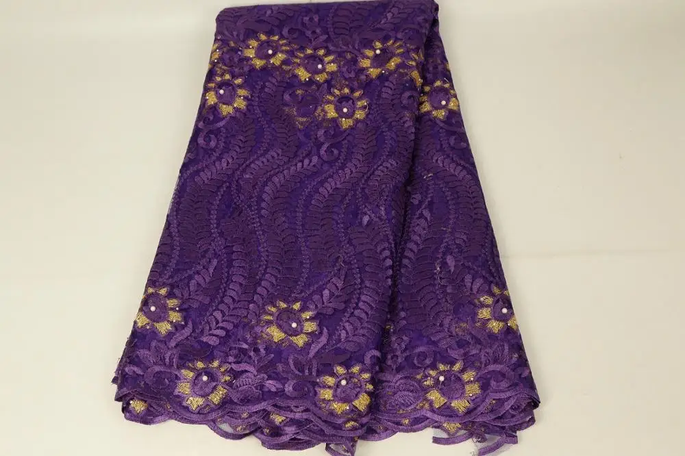 Высококачественная зеленая африканская кружевная ткань с бисером 2019