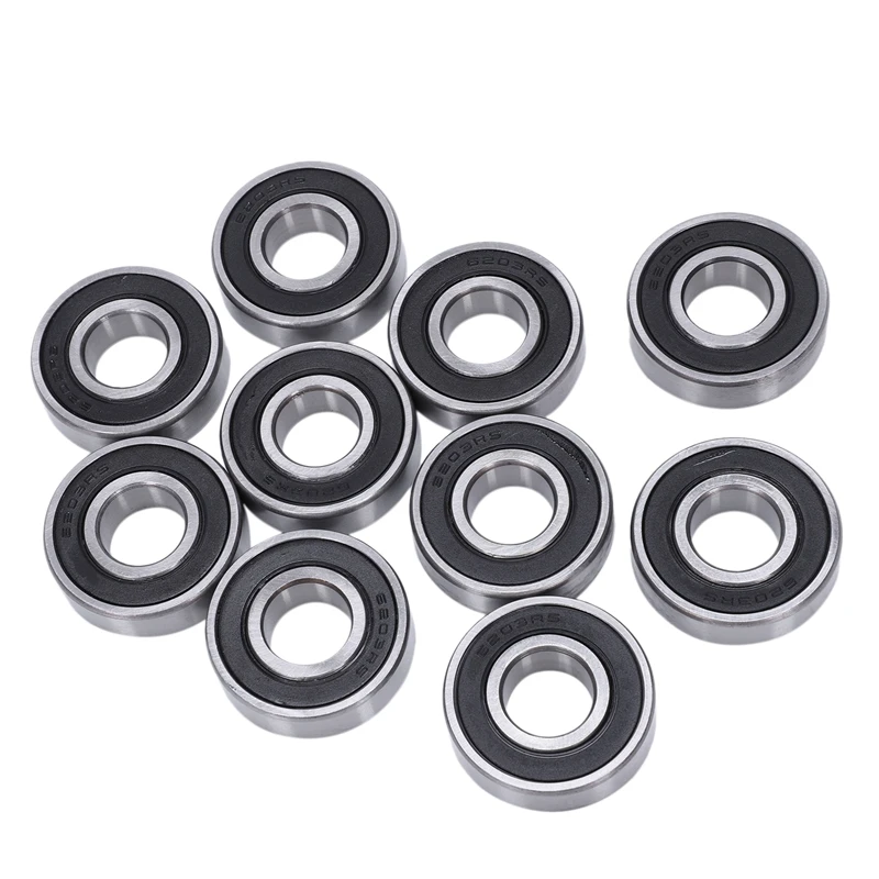 

6203RS Shielded Deep Groove Radial Ball Bearings 17mmx40mmx12mm 10Pcs