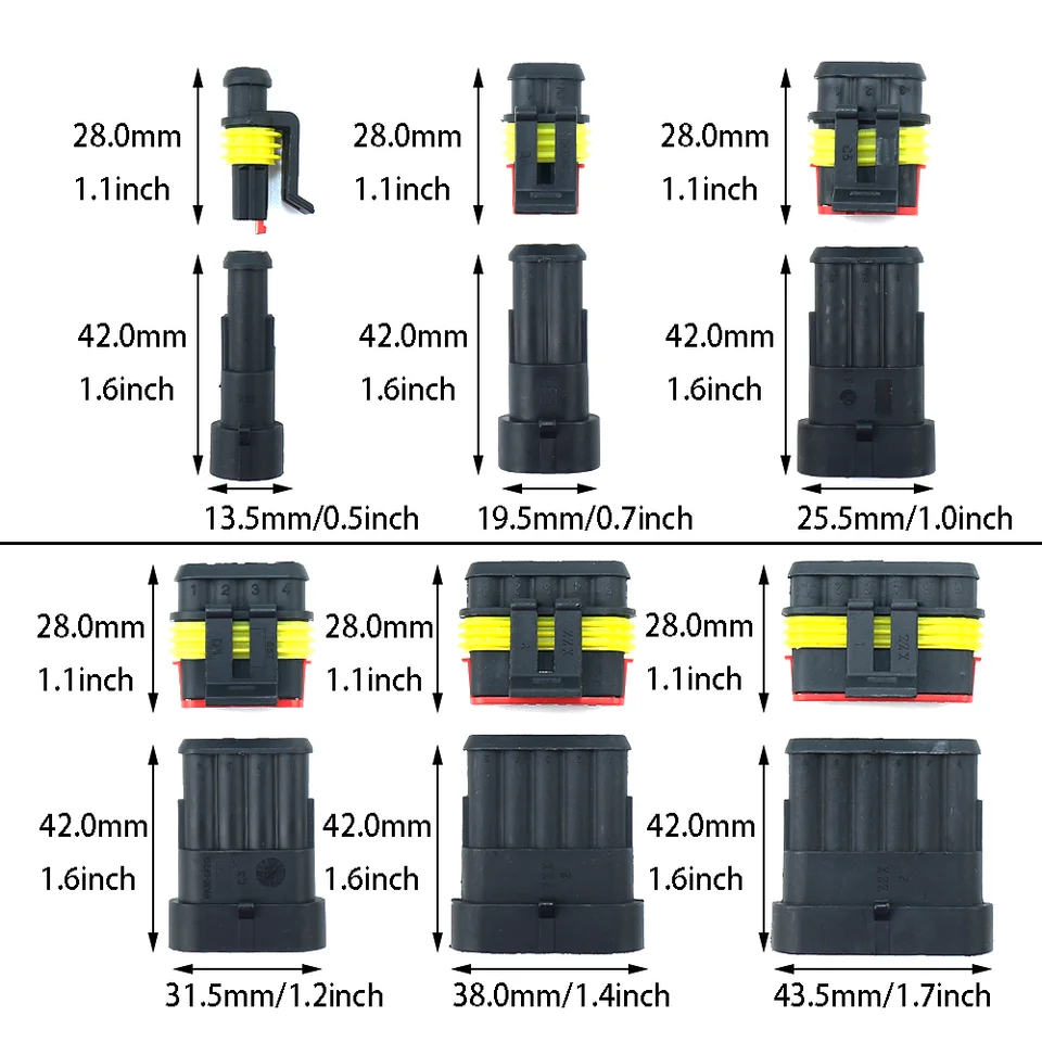 288 stuks 3 set Deutsch DT Connector Kit, 2 3 4 6 8 12 Pin Grijze Waterdichte Elektrische Connector met Gestempeld Contact en Seal Plug voor Truck, Boot, Off-Road Voertuigen, Landbouw, Motorfiets