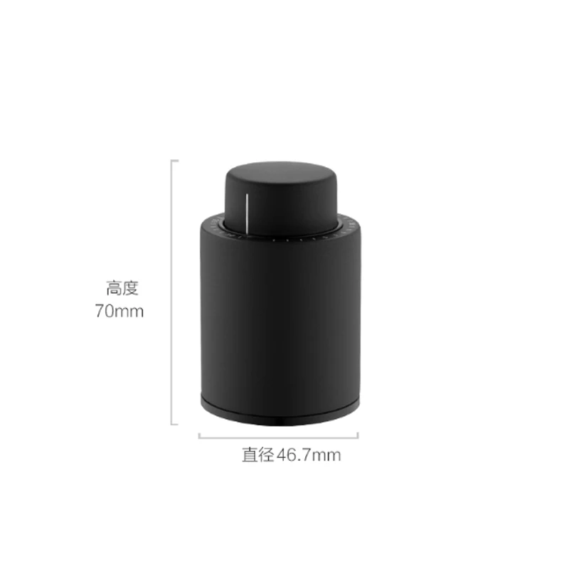 Youpin Black ABS Vacuum Wine Bottle Stopper Sealed Storage Vacuum Memory Wine Stopper Push Style Bar Tools Barware Wine Cork