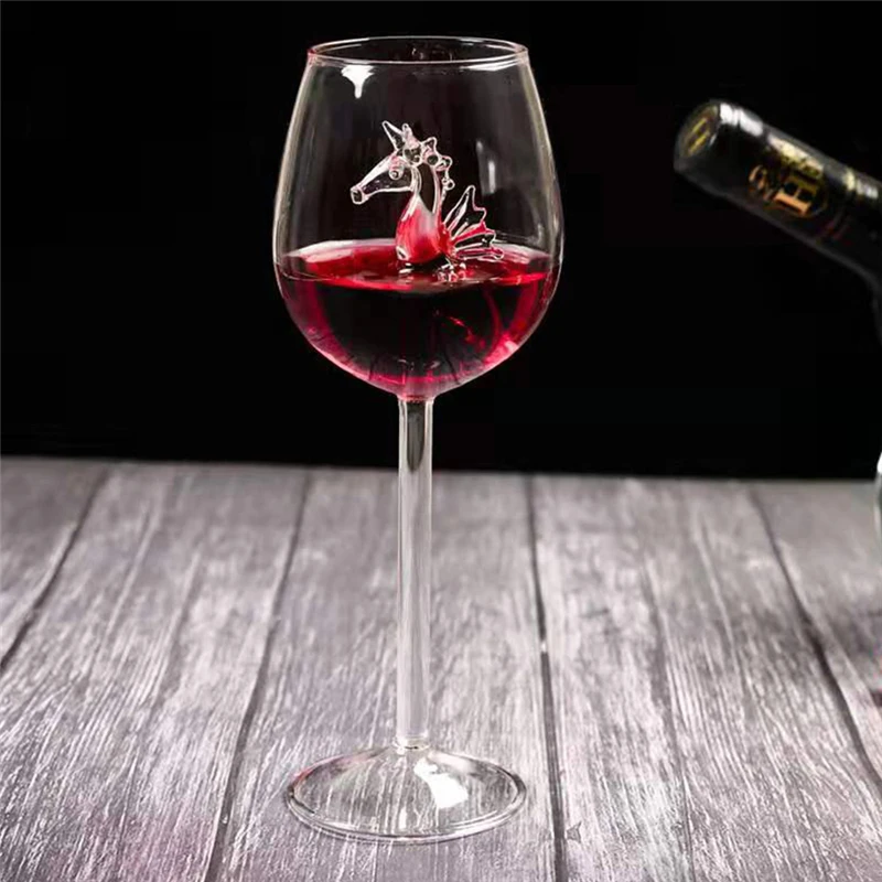 Творческий морской конек кристалл бокал для вина es Дельфин Морская звезда стеклянные стаканы для виски коктейль бренди бар ремесла украшения - Цвет: seahorse