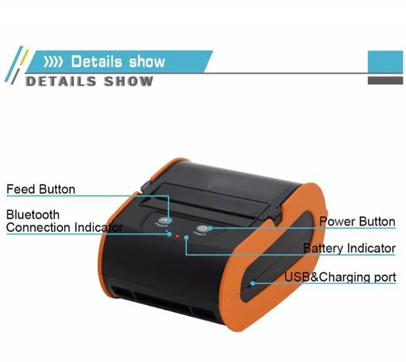 PD80 inkless wireless usb wide paper thermal label printer (3)