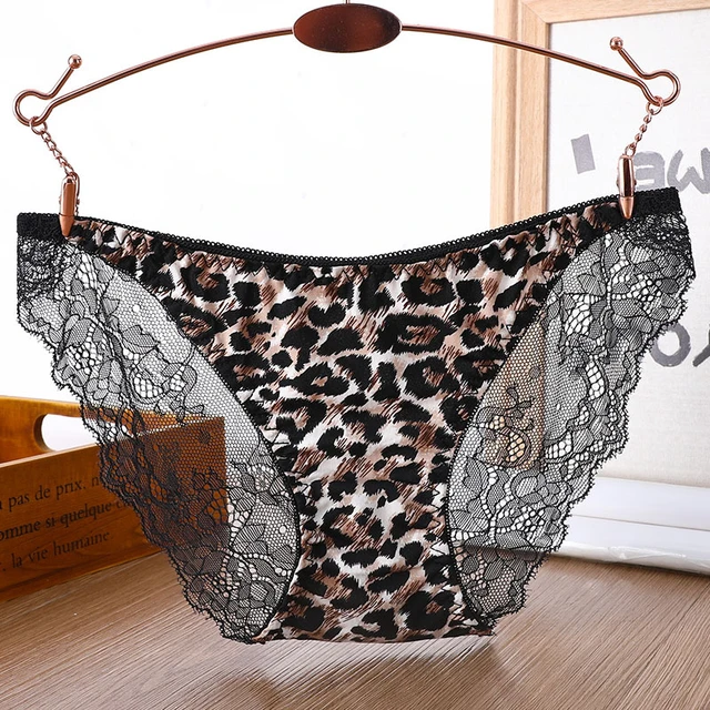 2021 Women's Underwear Sexy Lace Panties Fashion Leopard Hollow Out Briefs  Low Waist Seamless Underpants Female Ice Lingerie - AliExpress