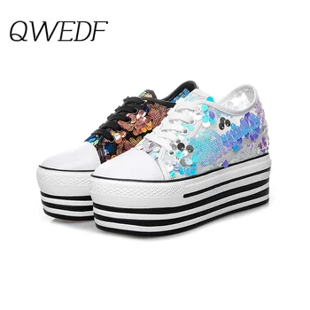 

2019 Women Sneakers Plateform Glitter Shinny Bling Shoes Fashion Casual Woman Lady Ballet Flats Sneakers Espadrilles Z5-86