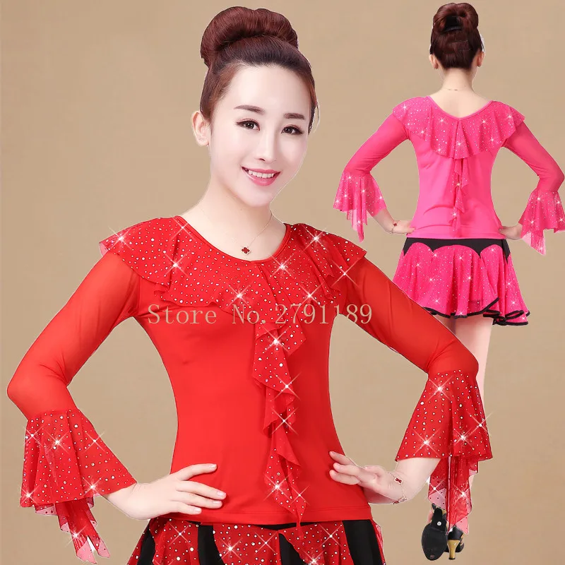 Womens Blouse Ballroom Dancing Ballroom Dance Tops Women Ballroom