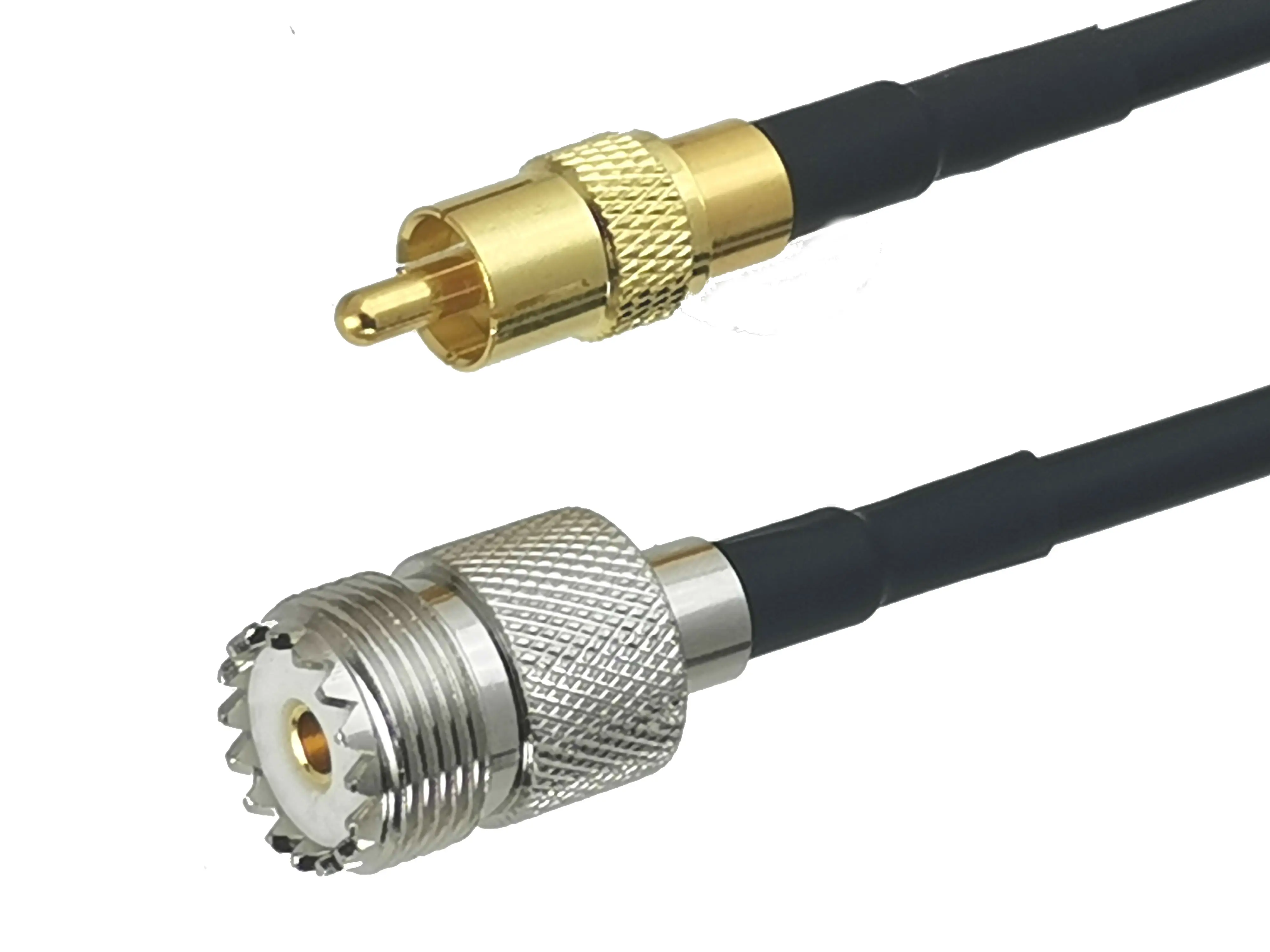 

1Pcs RG58 UHF SO239 Female jack to RCA TV Male plug Straight Connector RF Coaxial Jumper Pigtail Cable 6inch~10M