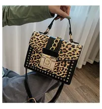 Mode Leopard Messenger Taschen für Frauen Marke Dekoration Damen Partei Handtaschen Geldbörsen Luxus Leder Kleine Schulter Hand Tasche(China)