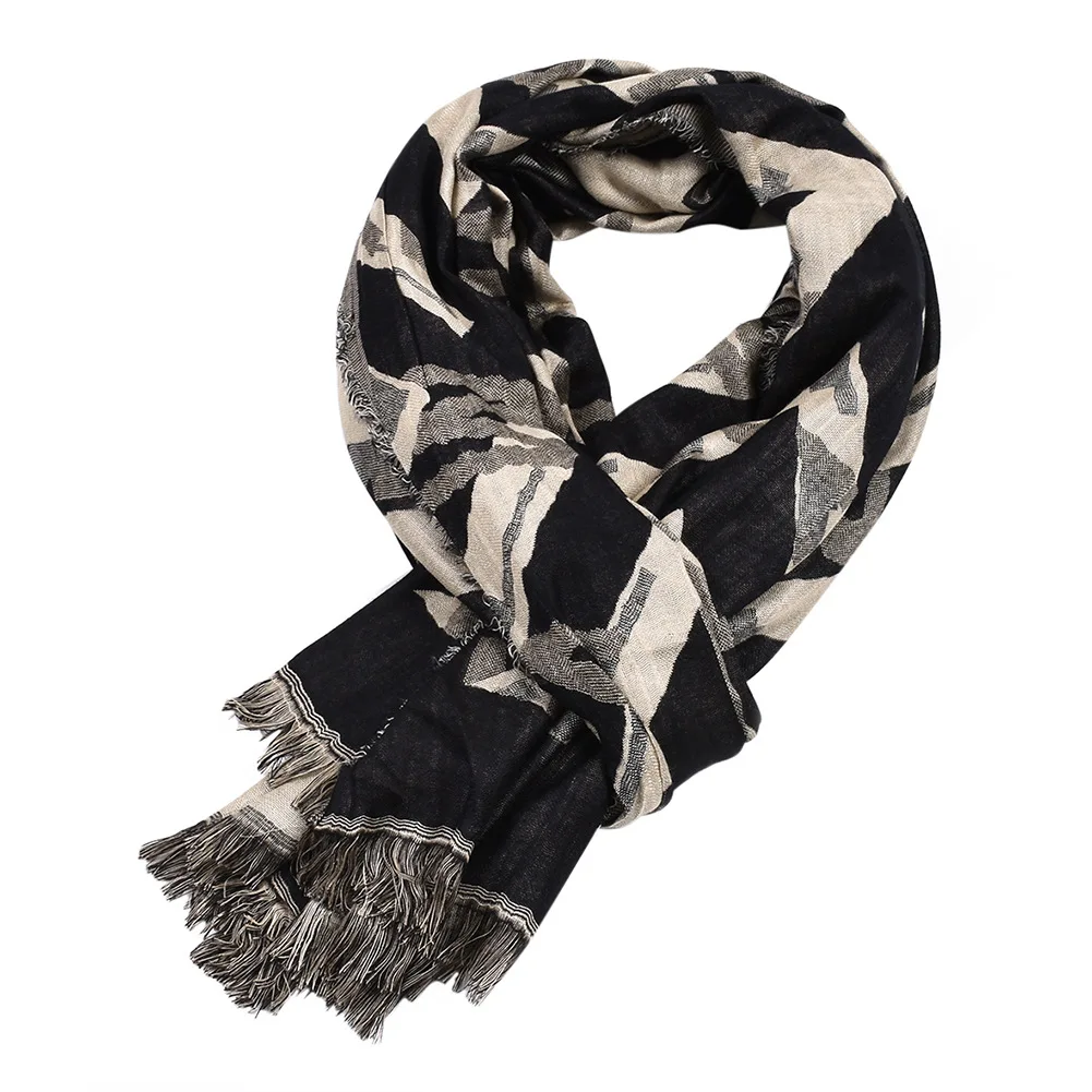 male scarf 2020 Autumn And Winter Men Scarf Cotton Print Men's Scarves Double-Side British Style Warm Man Scarves Bufandas Male Accessories mens snood scarf