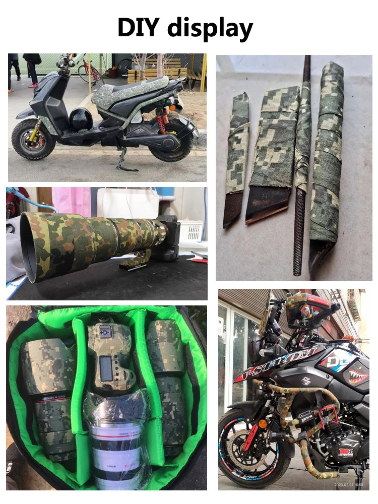 Multi-functional Camo Tape for Hunting, Paintball, and Airsoft - Waterproof, Self-adhesive, Non-Slip Description Image.This Product Can Be Found With The Tag Names Adhesive tape rifle, Airsoft camouflage tape, Camouflage tape camo rifle, Camouflage tape hunt, Paintball camo tape