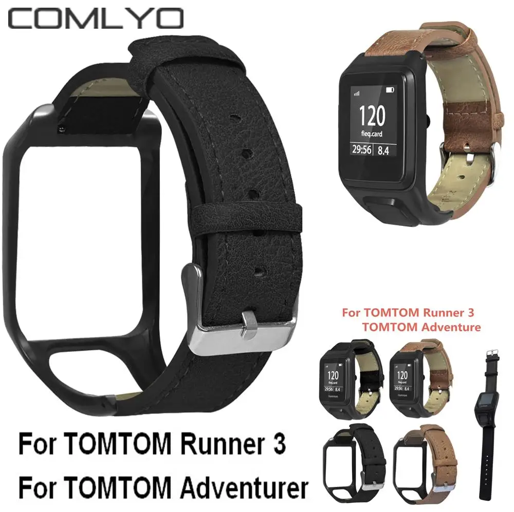Кожаный Смарт-браслет для TOMTOM Runner 3 Замена ремешка браслет для TOMTOM Adventurer часы ремень для TomTom Band