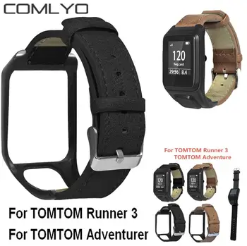 

Leather Smart Wristband For TOMTOM Runner 3 Strap Replace Watchband Bracelet for TOMTOM Adventurer Watch Belt For TomTom Band