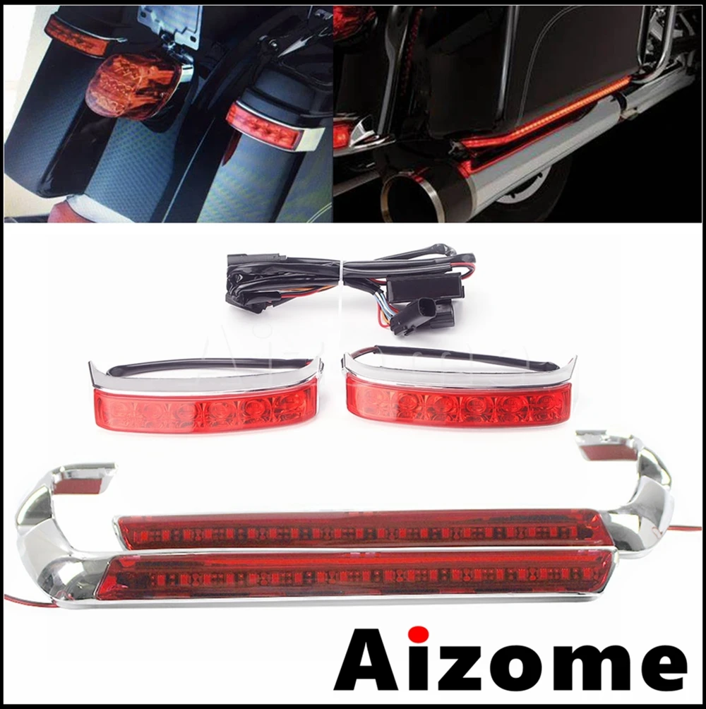 

Motorcycle LED Saddlebag Side Light & Hard Saddle Bag Tail Light Turn Signal Brake Lamp For Harley Touring 2014-2019 2018 2017