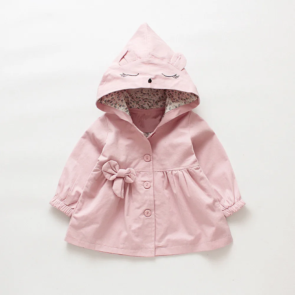 Куртка для маленьких девочек; зимняя куртка с рисунком для маленьких девочек; Верхняя одежда с ушками; одежда с капюшоном; милое пальто хорошего качества