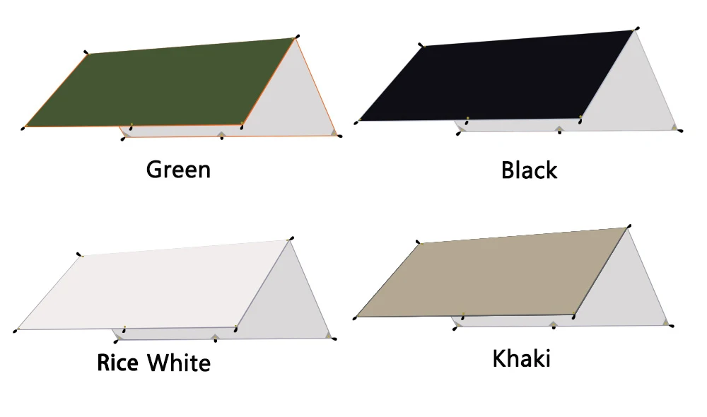 Description Picture 5 of itemCamping Tarp Ultralight 3 x 3 Outdoor Sun Shelter Beach Rectangle Tarp Bushcraft 3x5m Waterproof Tent Cover 3x4 UV Resistant