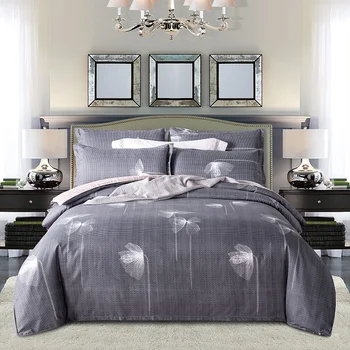 

Chinese Gray Duvet Cover 220x240 Pillowcase 3Pcs,Quilt Cover Bed Cover,Big Flower Bedding Set Blanket Cover,Plaid Bed sheets