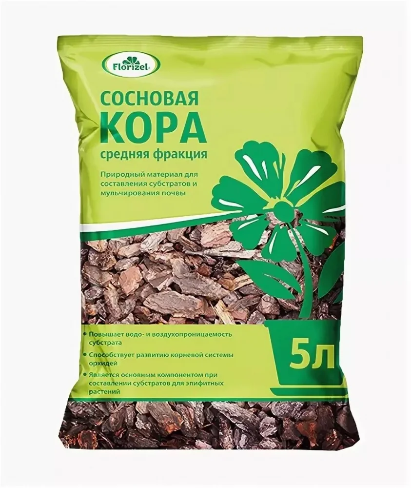 Кора сосновая Florizel 5л /10 | Дом и сад