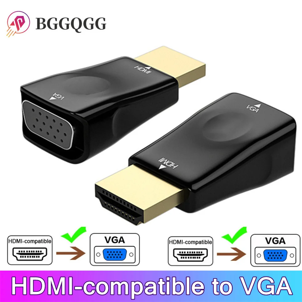 Male to Female HDMI-compatible to VGA Adapter HD 1080P Audio Cable Converter For PC Laptop TV Box Computer Display Projector