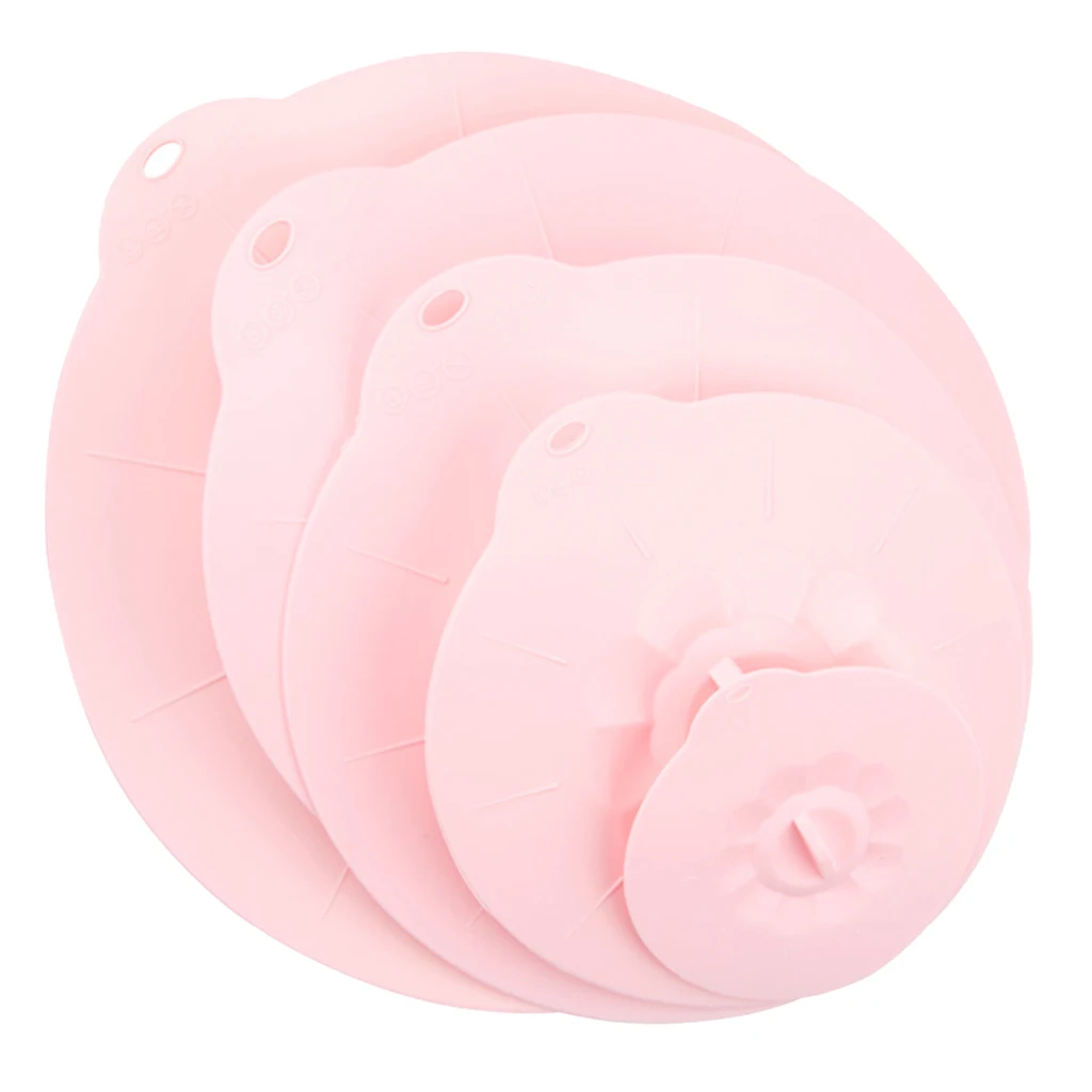Pack of 5 Silicone Bowl Lids Microwave Cover easy storage Oven Freezer Safe