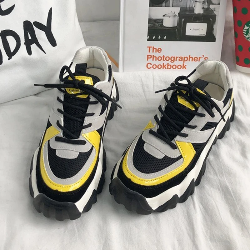 

Spring Women Colorful Platform Sneakers Fashion Lace Up Mesh Dad Chunky Sneakers Comfort Casual Baskets Femme Sneakers Outdoor