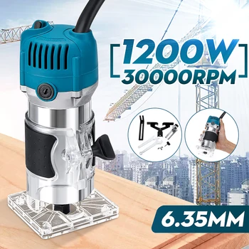 

110V-220V 1200W Wood Electric Trimmer Woodworking Electric Laminate Edge Trimmer Engraving Carving Trimming Machine Wood Router