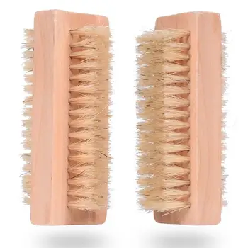 

Natural Boar Bristle Brush Wooden Nail Brush Foot Clean Brush Body Massage Scrubber Make Up Tools LX1299