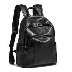 Women's Backpack shoulder bag Black leather Mini Small cut girl Bag for Designer 2020 Motorcycle Travel Diaper Handbag