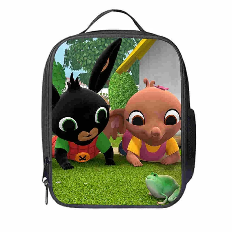 Серый 25 см Bing Bunny сумки для обеда мультфильм дети открытый портативный ледяной студенческий для мальчиков и девочек милый сумка-холодильник ребенок сумка для пикника подарки на день рождения - Цвет: Серый