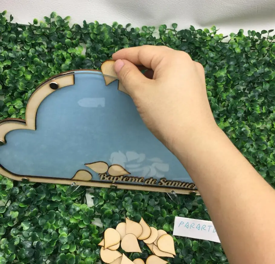Индивидуальное Первое причастие деревенские деревянные облака гость книга, крещение Baby Shower гость книга Альтернатива пожеланий упаковочная коробка Топы