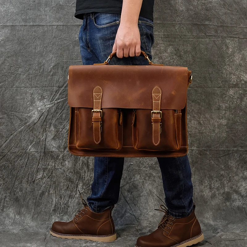 US $84.36 Maheu Leather Bag For Men Laptop Bag Business Bags Cowhide Work Tote Bolso Briefcase Messenger Male Computer Bag Fashion