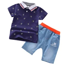 Одежда для детей; комплект летней одежды для маленьких мальчиков; футболка поло+ шорты; комплект из 2 предметов; одежда для маленьких мальчиков; Детские хлопковые удобные комплекты