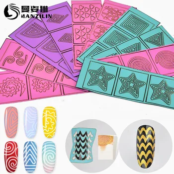 

Cross-Border Special New Hollow Stickers Nail Spray-Print Template Hollow Diy10 Mixed Color Hollow Stickers