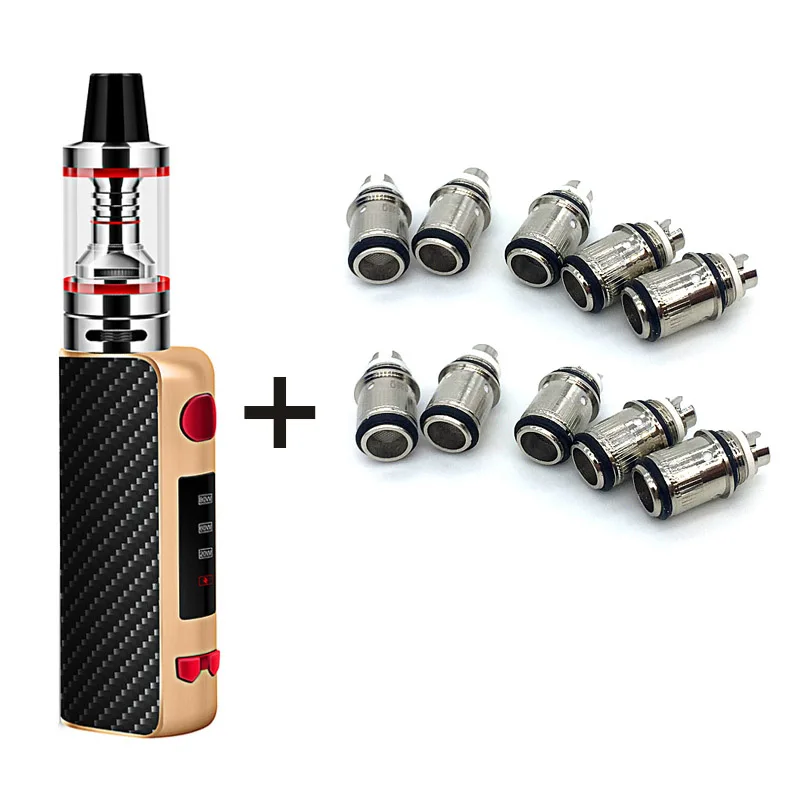 Gold Has 10 Coils Мини 80 Вт Vape электронные сигареты лучший стартовый набор Mech Box Mod Kit испаритель кальян ручка вейпер E дым вейпинг сплав оболочка безопасный - Цвет: Gold Has 10 Coils