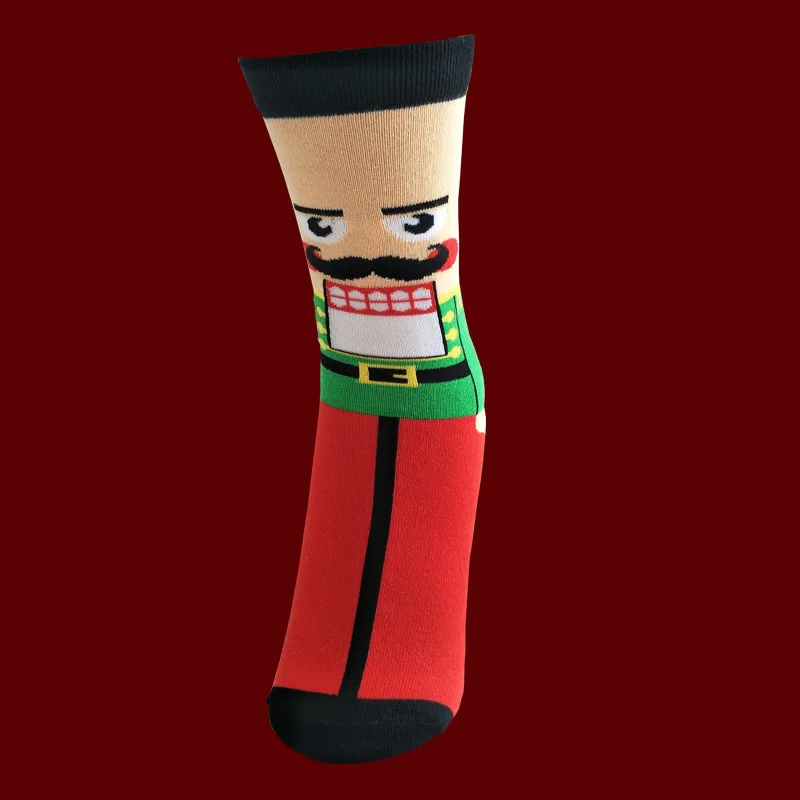 Cartoon Christmas stripe crew men lovers socks cotton warm happy Sweat fashion novelty personality sporting sock Autumn Winter