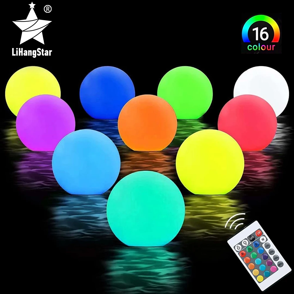 LED Floating Light Ball Night Light RGB with Remote Control and Waterproof,  Suitable for Swimming Pool Party, Holiday, Wedding AliExpress