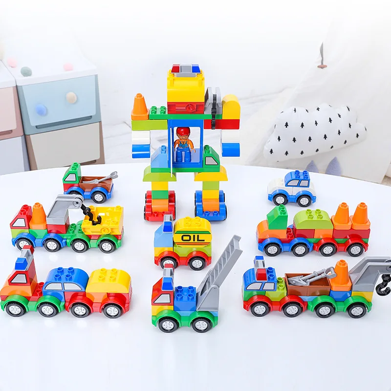 

Children City Police Building Blocks Toy Baby Educational Assembled Car GIRL'S Boy Toy