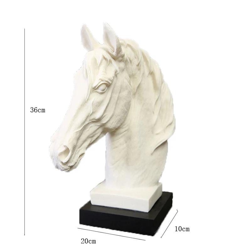 Soloer Geometric Faceted White Horse Ornament Animal Ornament,Horse Statue Resin Crafts Retro Home Decoration Animal Sculpture Creative Desktop Decoratio