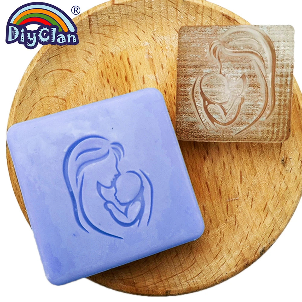 

Acrylic Mother and son pattern Handmade soap stamp chapter mini DIY patterns Mother's Day resin chapter molds Z0124MZ