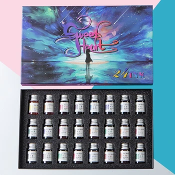 

24 Colors 7ml Gold Powder Ink for Fountain Dip Pen Calligraphy Writing Painting