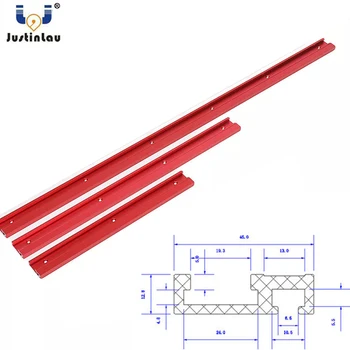 

JUSTINLAU Aluminum Alloy 400-800mm Red 45 Type T-slot Miter Track Woodworking Miter Track Stop Chute Diy Wood Tools