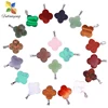 2021 Trendy Four Leaf Clover Necklace Earring Ring Charm Pendant 50pcs Natural Stone Pendant DIY Wholesale for Jewelry Making 1