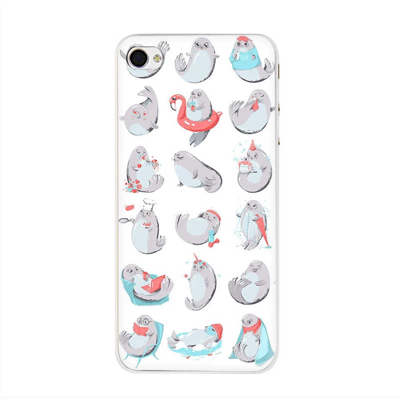 Жесткий чехол для телефона EWAU Baby harp Seal Sea Lion чехол для iPhone 5 5S SE 5C 6 6s Plus 7 8 Plus X XR XS 11 Pro MAX - Цвет: H3