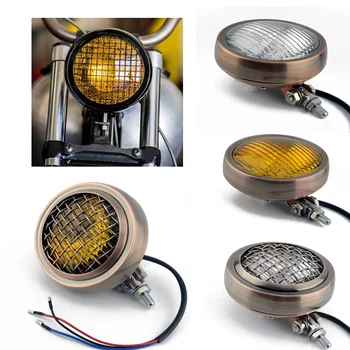 

Copper Classic H4 Vintage Bike Headlight Bicycle Retro Head Light Front Lamp Motorbike Motor Front Headlights Lamp Universal